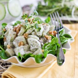 Creamy Cucumber Walnut Salad - Recipe photo by The Healthy Foodie