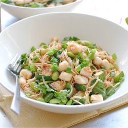 Somen Noodles with Scallops - Recipe photo by BevCooks