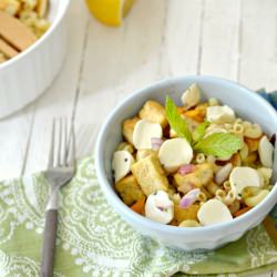 Crispy tofu mac salad - Recipe photo by claireg