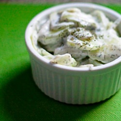 Creamy Cucumber Salad - Recipe photo by dishinggourmet