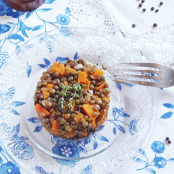 Lentil and Sweet Potato Salad - Recipe photo by menunature