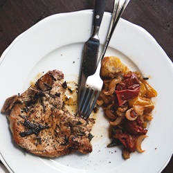 Rosemary sage pork chops - Recipe photo by thetarttart