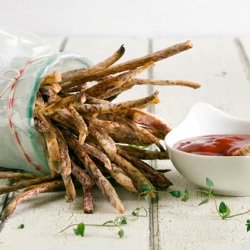 Taro fries w/ sriracha ketchup - Recipe photo by SheKnows Food Editor