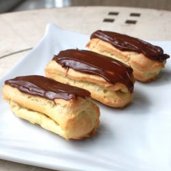 Eclairs with Mocha Pastry Cream - Recipe photo by Heypopsicle