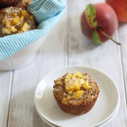 Peach Coconut Almond Flour Muffins - Recipe photo by Running to the Kitchen