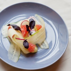 Cucumber Salad with Red Basil - Recipe photo by Minty Meta