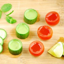 Tomato & cucumber-mint shots - Recipe photo by SheKnows Food Editor