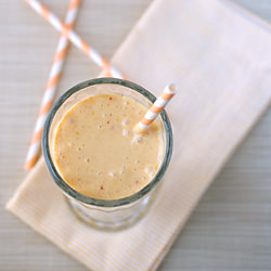 Boozy Peaches and Cream Milkshake - Recipe photo by Savory Simple