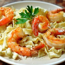 Pasta With Lemon Cream and Shrimp - Recipe photo by Ashley Brouwer