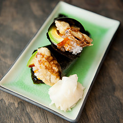 Porcini Tempura Sushi Handrolls - Recipe photo by kaweah