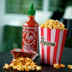 Sriracha Popcorn - Recipe photo by Diva Eats World
