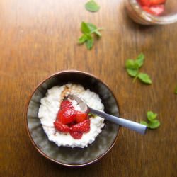 Strawberry Balsamic Rice Pudding - Recipe photo by notyourmamasdinner