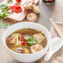 Mushroom Dumplings Shiitake Broth - Recipe photo by delicieux