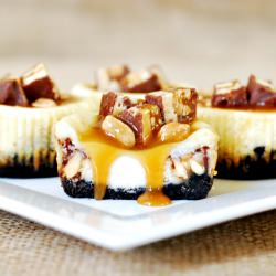 Mini Snickers Cheesecakes - Recipe photo by apumpkinandaprincess