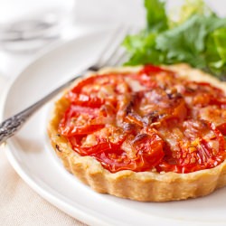 Tomato, Onion & Goat Cheese Tarts - Recipe photo by Fork Knife Swoon