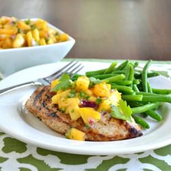 Grilled Chicken & Peach Salsa - Recipe photo by Sunflower Supper Club