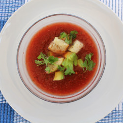 Red Tomato Gazpacho - Recipe photo by FreshFoodinaFlash