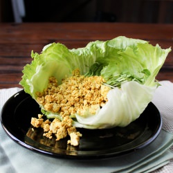 Vegan Curried 'Egg' Lettuce Cups - Recipe photo by thewrenandrabbit