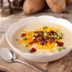 Cheesy Bacon Ranch Potato Soup - Recipe photo by cooking classy