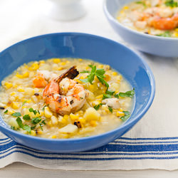 Smoky Corn Chowder with Shrimp - Recipe photo by sallypv