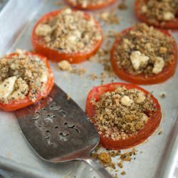Roasted Tomatoes with herbs & feta - Recipe photo by simple craves and olive oil
