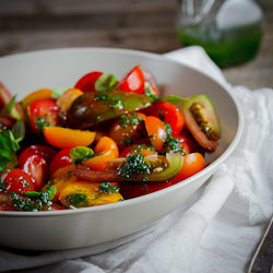 Tomato Salad with Basil Dressing - Recipe photo by Simply Delicious