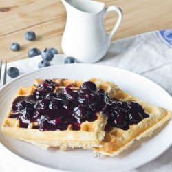 Blueberry Waffles - Recipe photo by dinnersdishesanddesserts