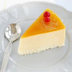 Cheese Mousse Cake and Peach - Recipe photo by wada