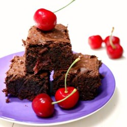 Roasted Cherry Brownies - Recipe photo by evabakes