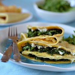 Socca with Spicy Greens - Recipe photo by thiessa