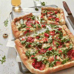 Pizza and Sapporo - Recipe photo by adishsoup