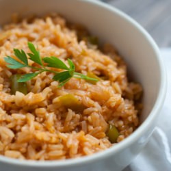 Brown Rice w/ Onions & Peppers - Recipe photo by simple craves and olive oil