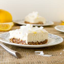 No bake Lemon Cashew Squares - Recipe photo by HealthfulPursuit