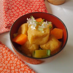 Fried Tofu Puffs Simmered in Broth - Recipe photo by Alessandra Zecchini