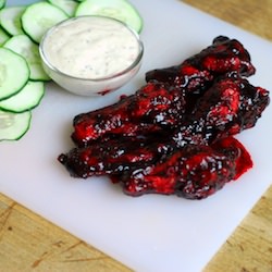 Blackberry Chipotle Hot Wings - Recipe photo by aducksoven