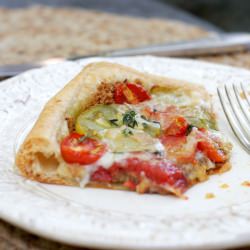 Pesto Tomato Tart - Recipe photo by Bob Vivant