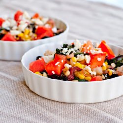 warm corn + chard salad - Recipe photo by IMPROVkitchen