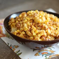 Chipotle Corn & Onion Potato Salad - Recipe photo by barefeetinthekitchen