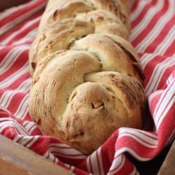Stilton Mango & Almond Wheat Braid - Recipe photo by kneadtocook