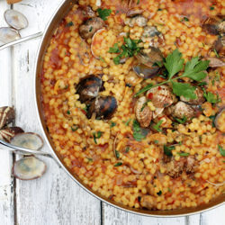 Fregula con Arselle - Recipe photo by Apron and Sneakers