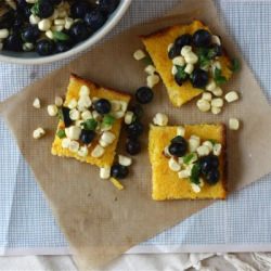 Polenta Squares and Blueberry Relish - Recipe photo by acozykitchen