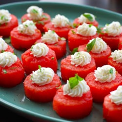 Watermelon & Goat Cheese Bites - Recipe photo by thedailymuse
