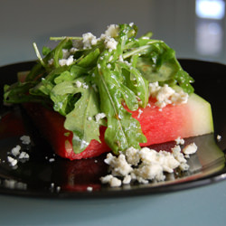 Watermelon Salad with Gorgonzola - Recipe photo by theyeasticando