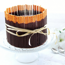 Mocha Mousse Marshmallow Pocky Cake - Recipe photo by mysweetfrostings
