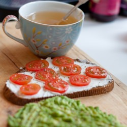 Goat Cheese, Tomato, and Avocado Toast - Recipe photo by tazikova