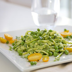 Raw Zucchini Pasta with Pesto - Recipe photo by whatscookinggoodlooking
