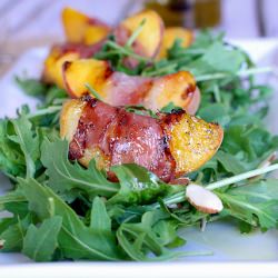 Grilled Peach Prosciutto Salad - Recipe photo by Against All Grain