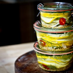 Pickled Patty Pan Squash - Recipe photo by Feasting at Home