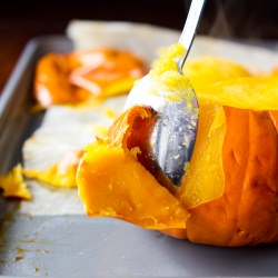 How To Roast A Sugar Pumpkin - Recipe photo by ohsheglows