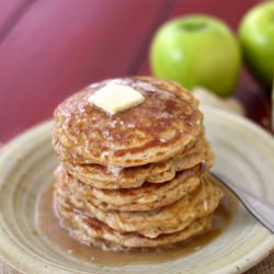 Apple Pancakes & Caramel Syrup - Recipe photo by afarmgirlsdabbles